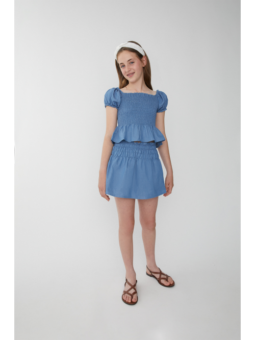 FALDA NIÑA - EFECTO DENIM