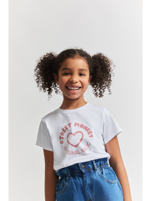 BASICS - Girl t-shirt - Blanco