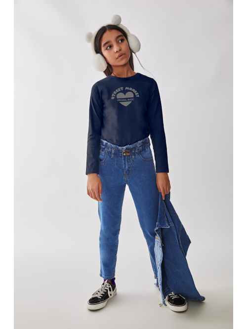 Pantalón Niña  - DENIM MEDIO