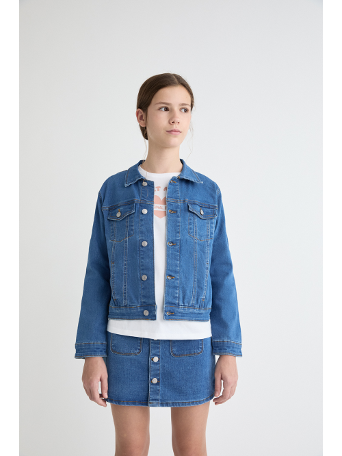 Chaqueta niña - DENIM MEDIO