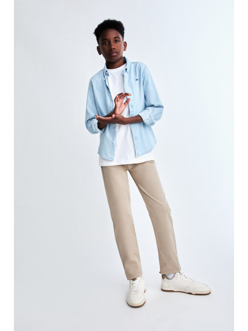 BASICS - Boy pants  - Leña