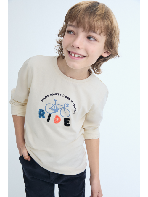 CAMISETA INFANTIL NIÑO - Crudo