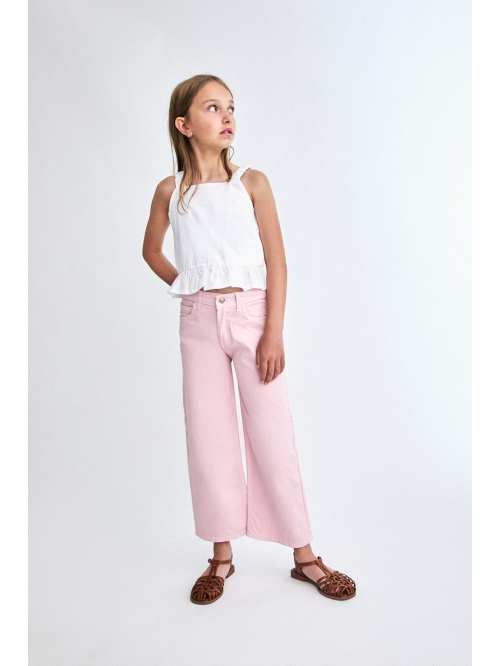 Pantalón culotte niña - Rosa