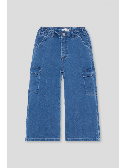 Pantalón cargo denim niña -...